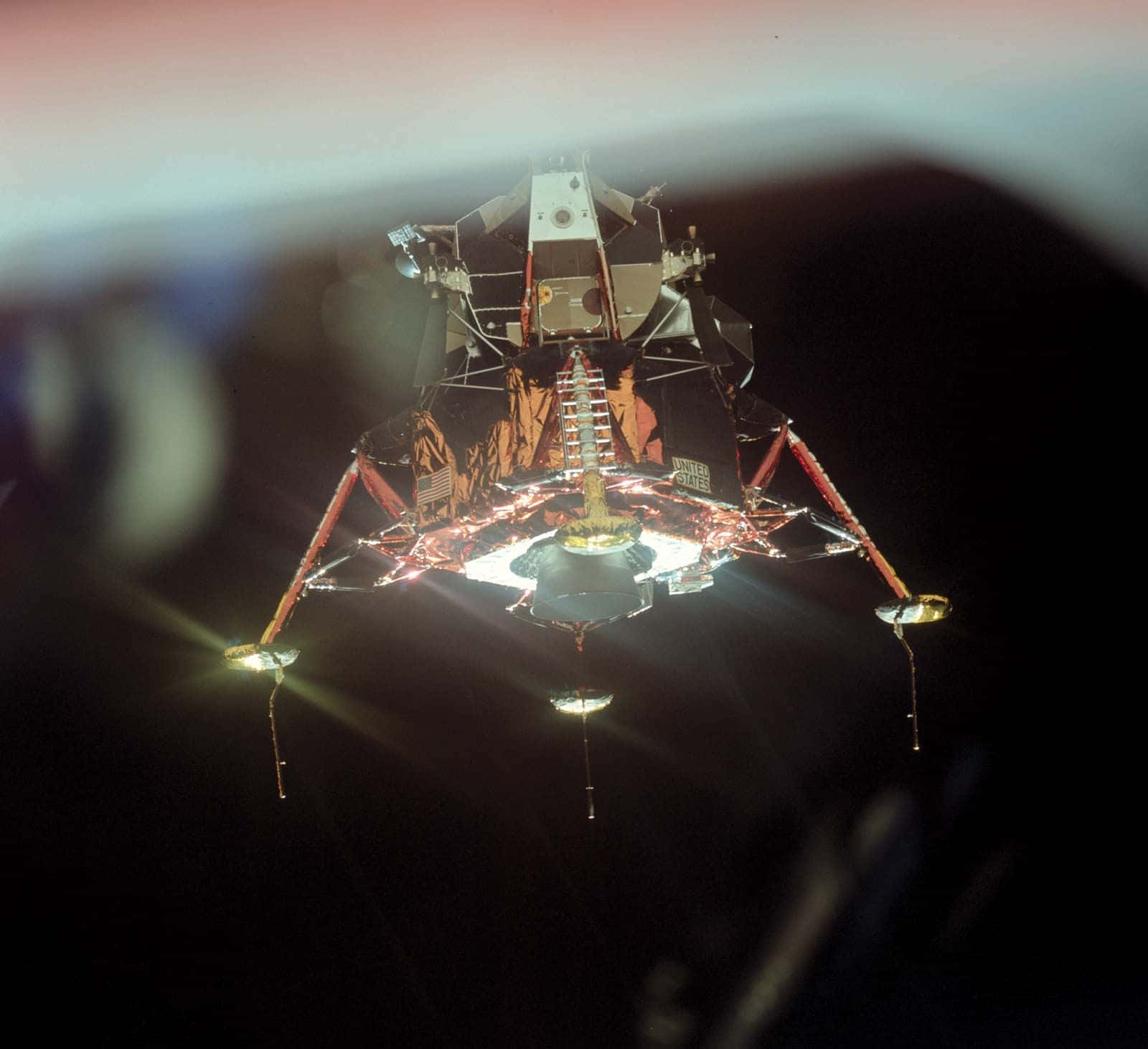 Lunar Module, moon's surface, black void of space, HD Desktop Wallpaper