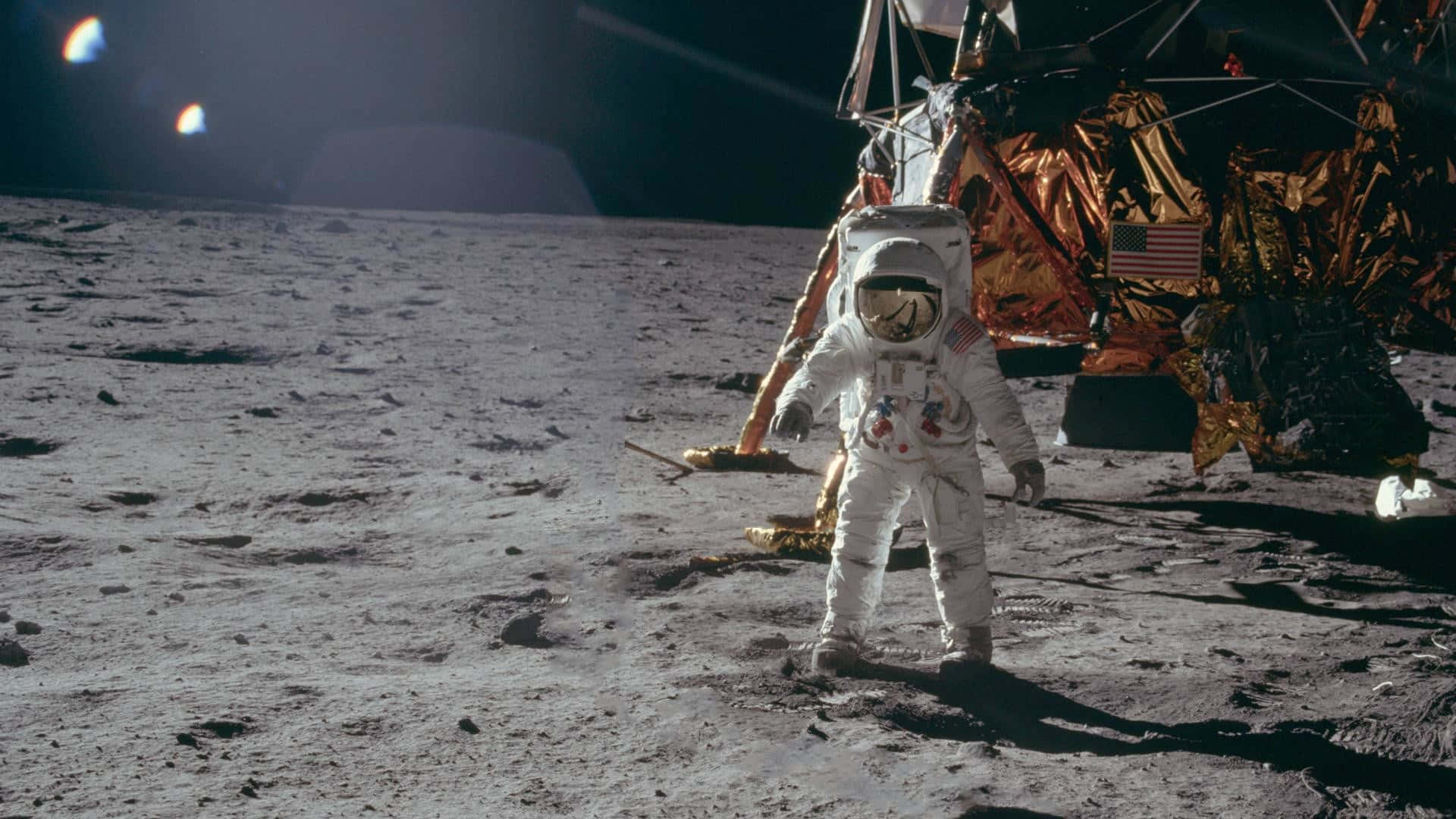 astronaut, white spacesuit, moon's gray surface, Full HD Desktop Wallpaper