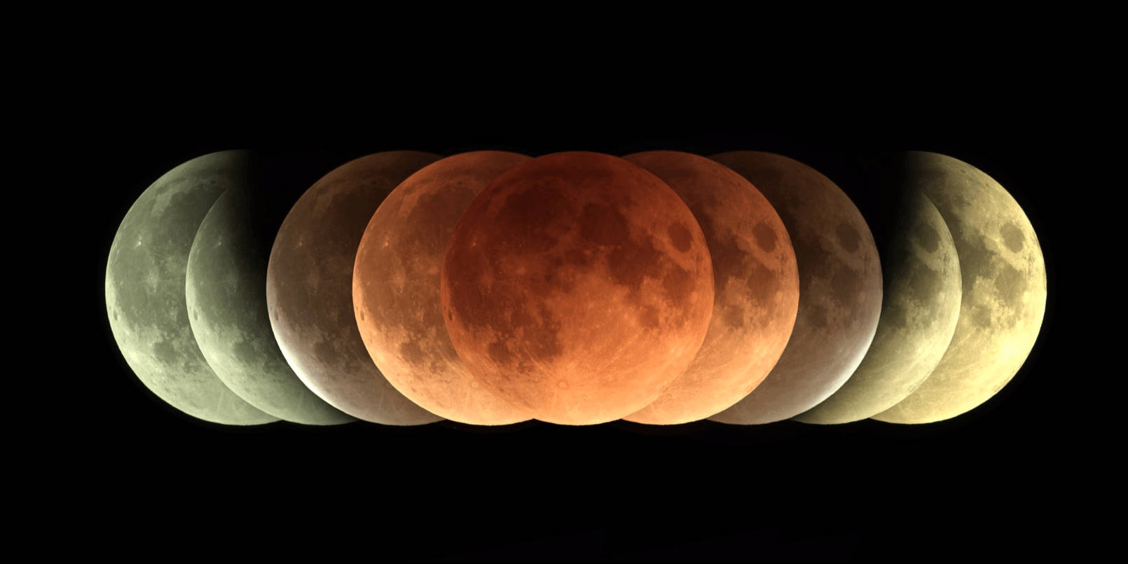 lunar eclipse, fiery orange, fading hues, HD Desktop Wallpaper