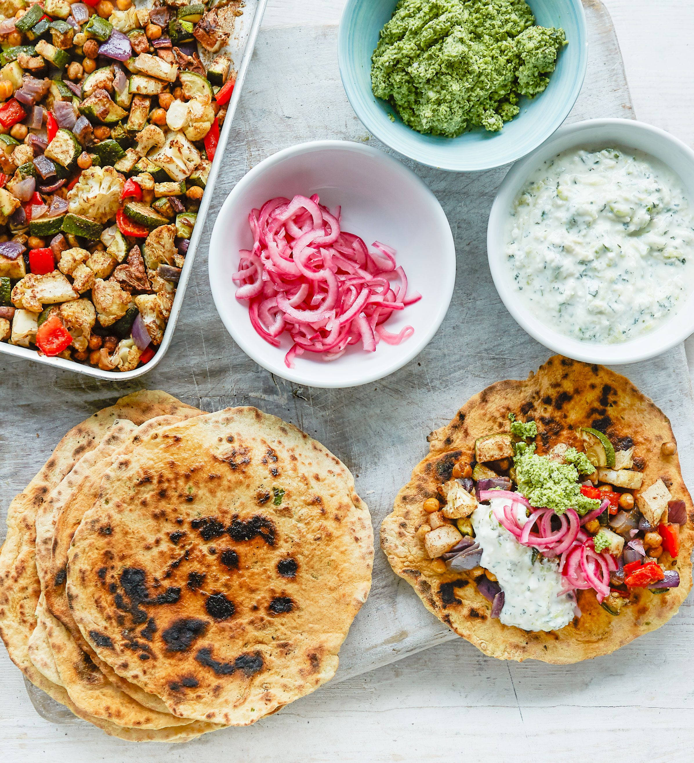 vegetarian wraps, vegan meal, roasted vegetables, 2K Phone Wallpaper