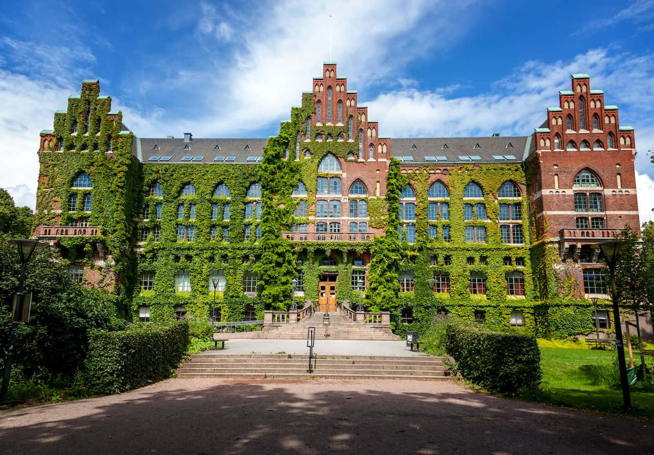 Lund, university building, ivy covered, HD Desktop Wallpaper