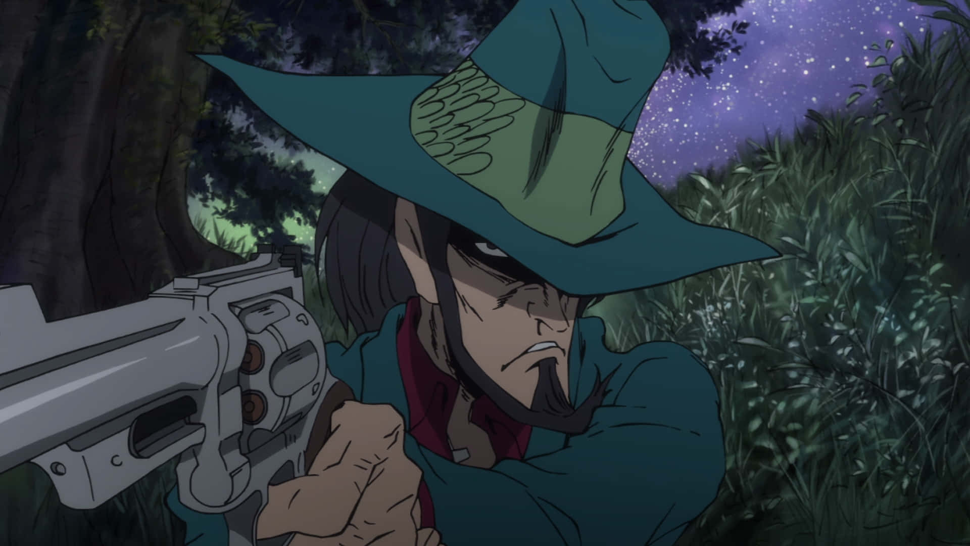 Lupin III, Daisuke Jigen, teal hat, Full HD Desktop Wallpaper