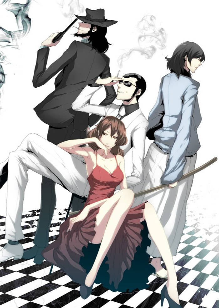 Lupin the Third, anime characters, checkered floor, SD Phone Wallpaper