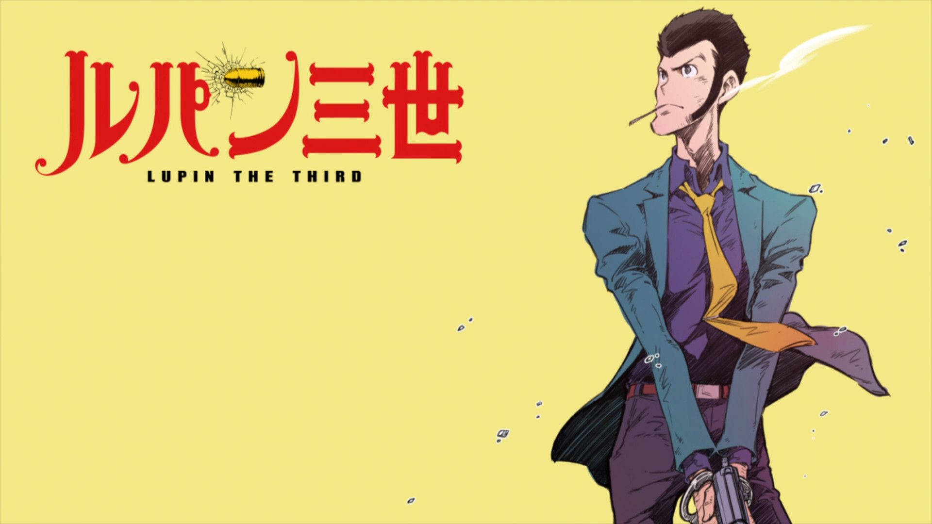 Lupin the Third, teal suit, cigarette, Full HD Desktop Wallpaper