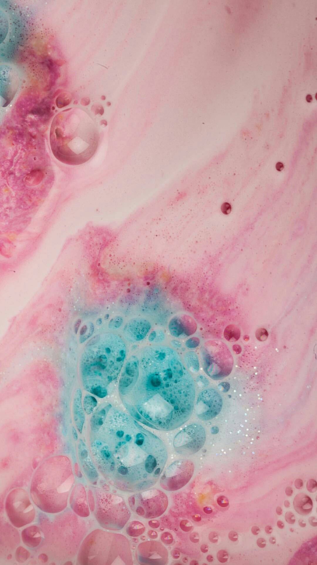 lush, pink liquid mixture, swirling pink and blue liquid, Full HD Phone Wallpaper