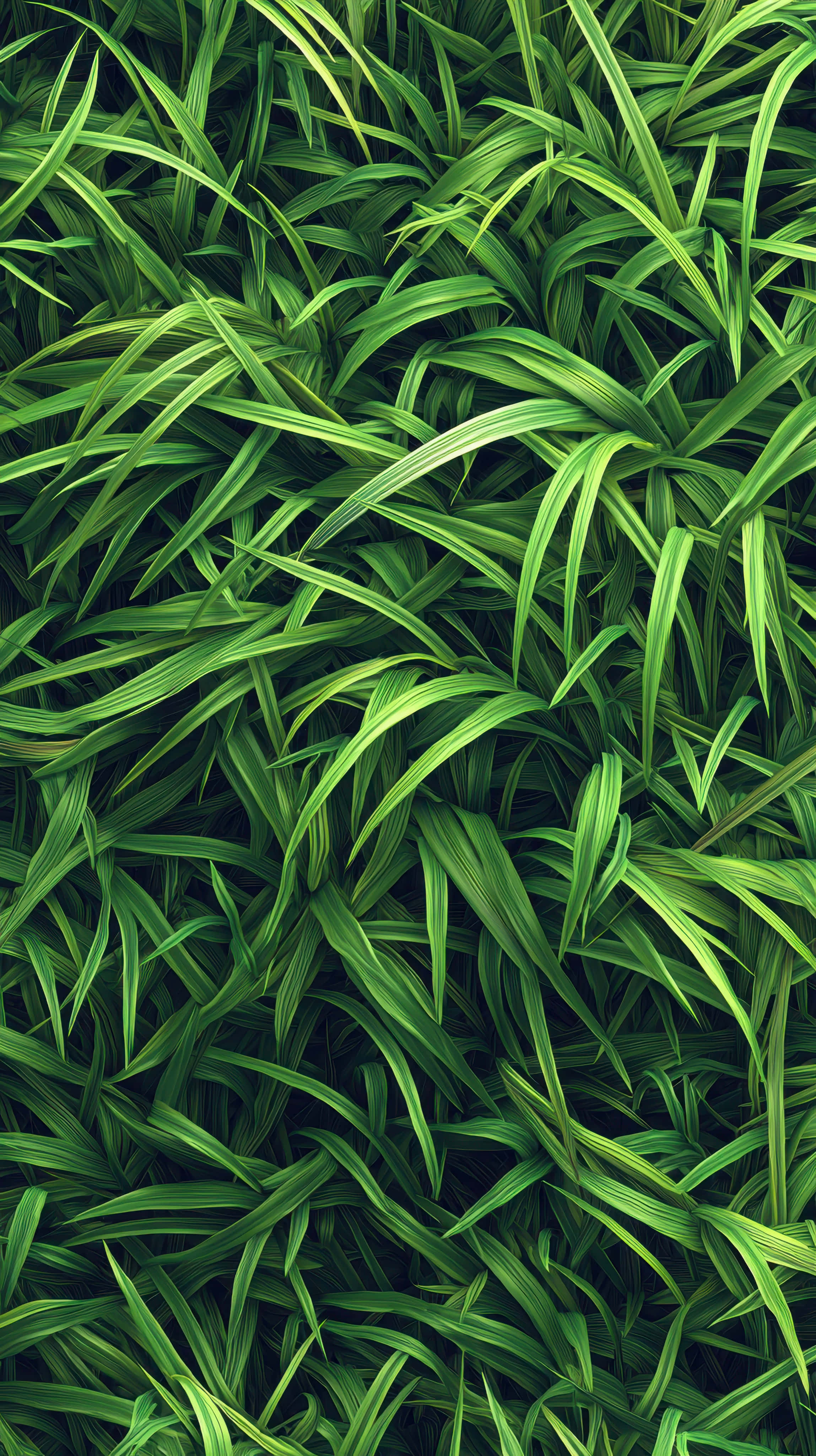 lush green grass, vibrant green grass blades, sharp highlights, 4K Phone Wallpaper