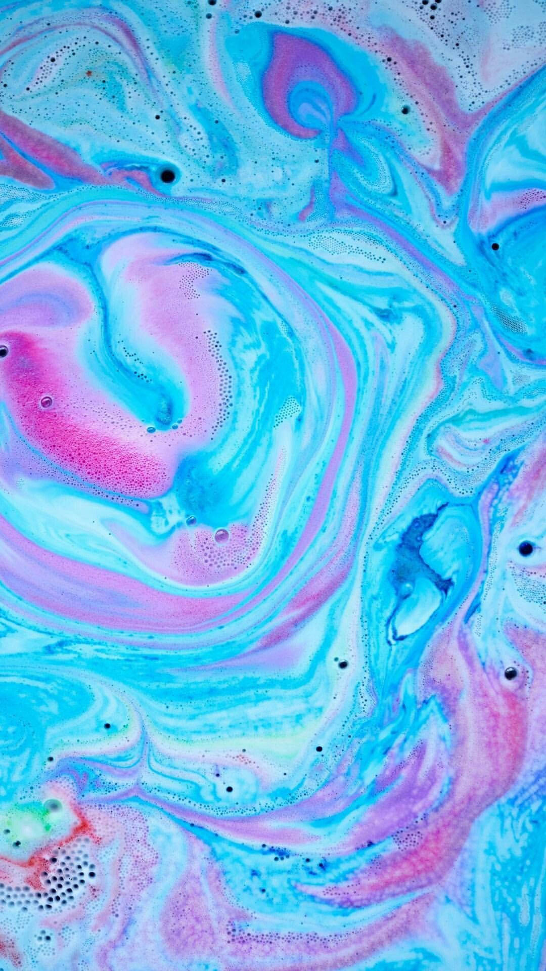 Lush, psychedelic liquid mixture, blue, Full HD Phone Wallpaper