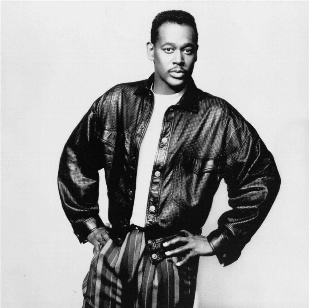 Luther Vandross, textured leather jacket, striped pants, SD Desktop Wallpaper