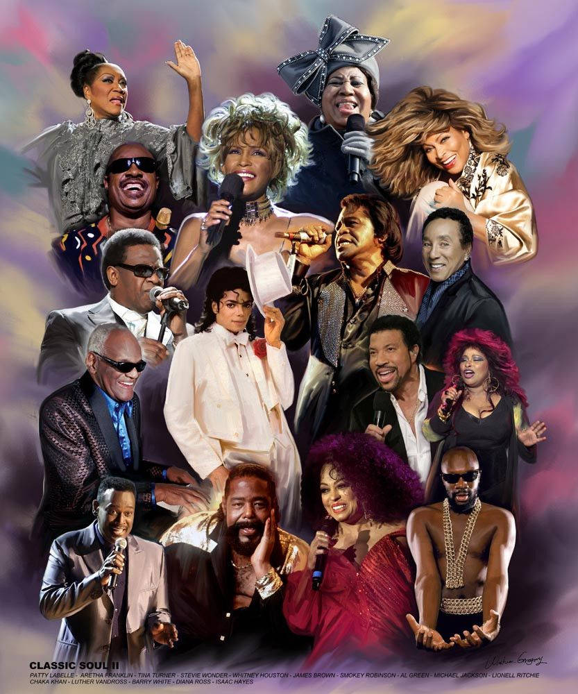 Luther Vandross, soul singers, digital collage, SD Phone Wallpaper
