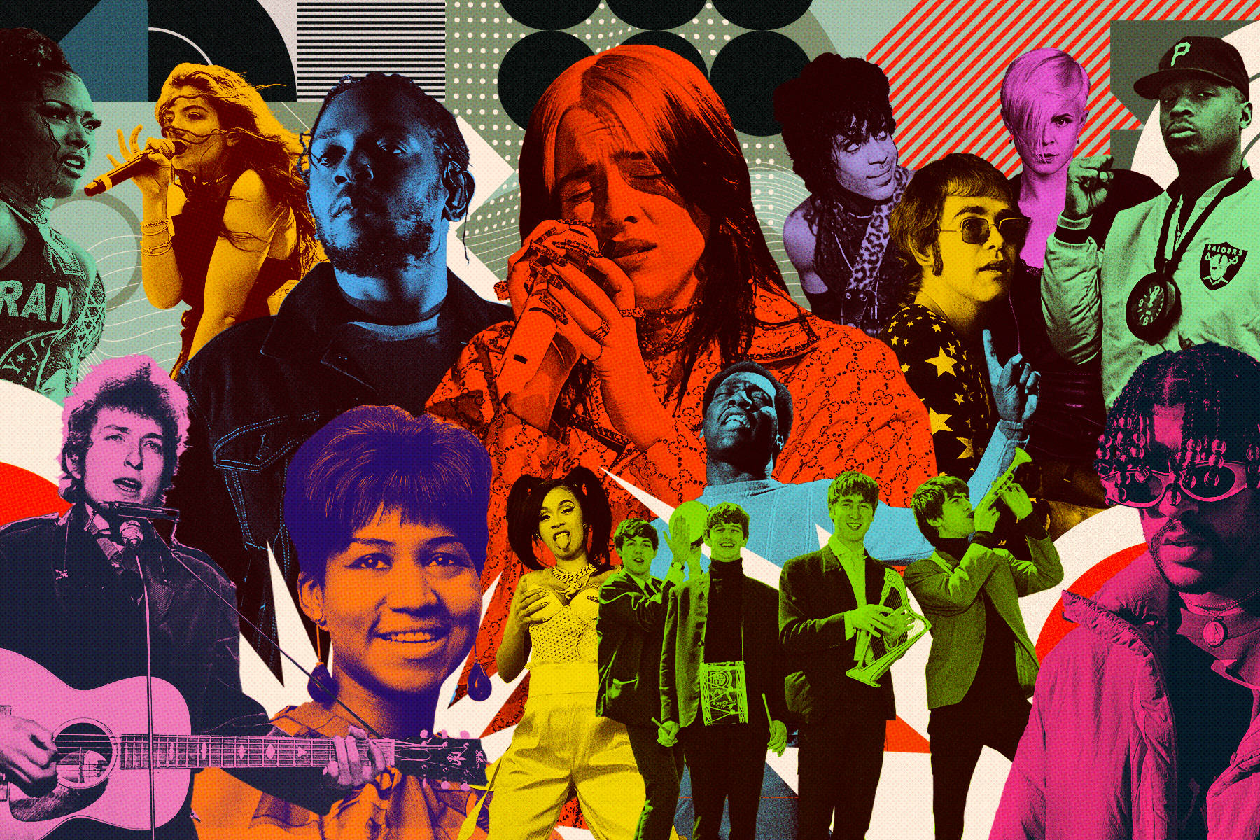 Luther Vandross, pop art collage, diverse musicians and singers, HD Desktop Wallpaper