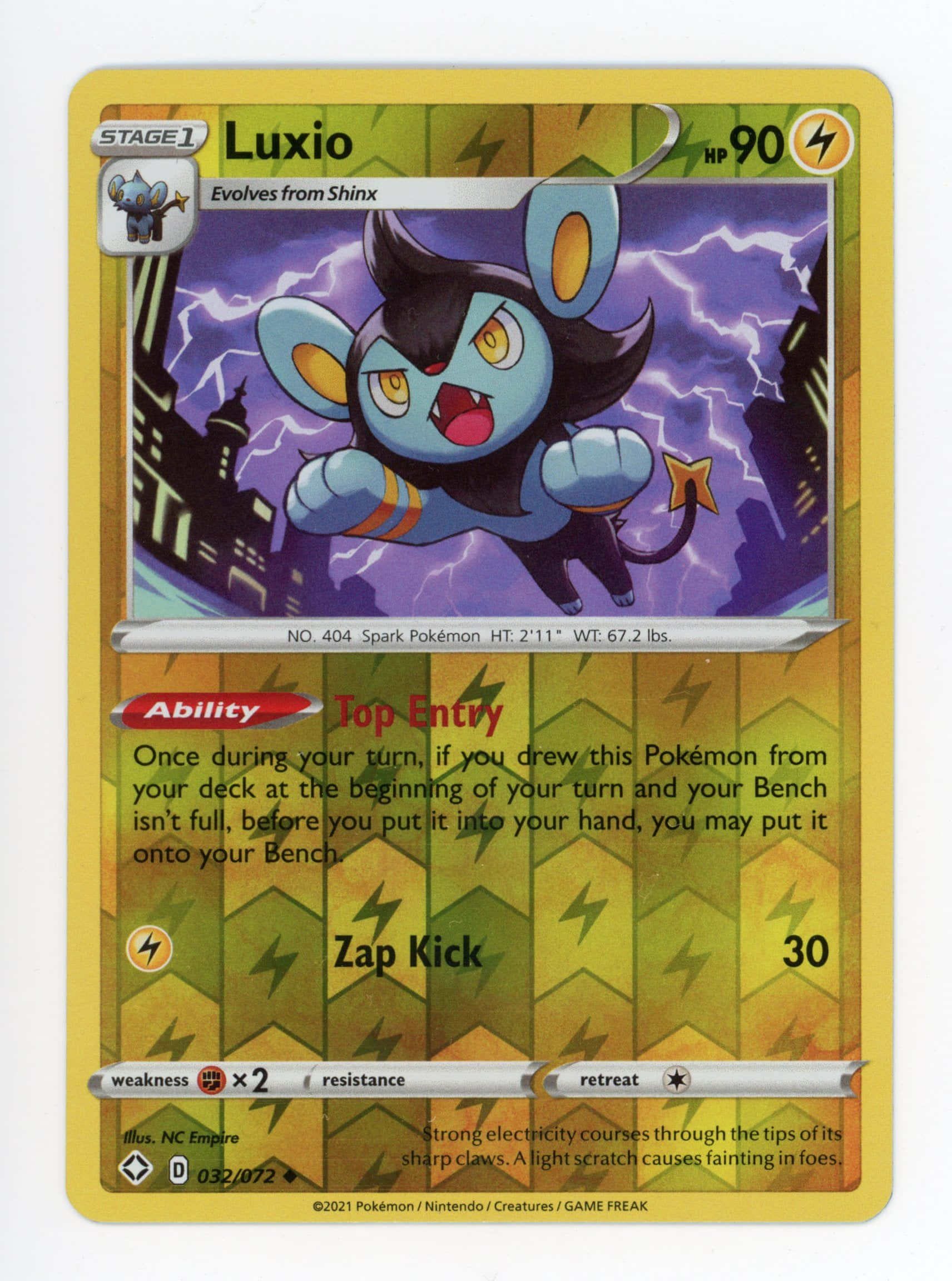 Luxio, yellow and green trading card, blue electric mouse Pokémon, Full HD Phone Wallpaper