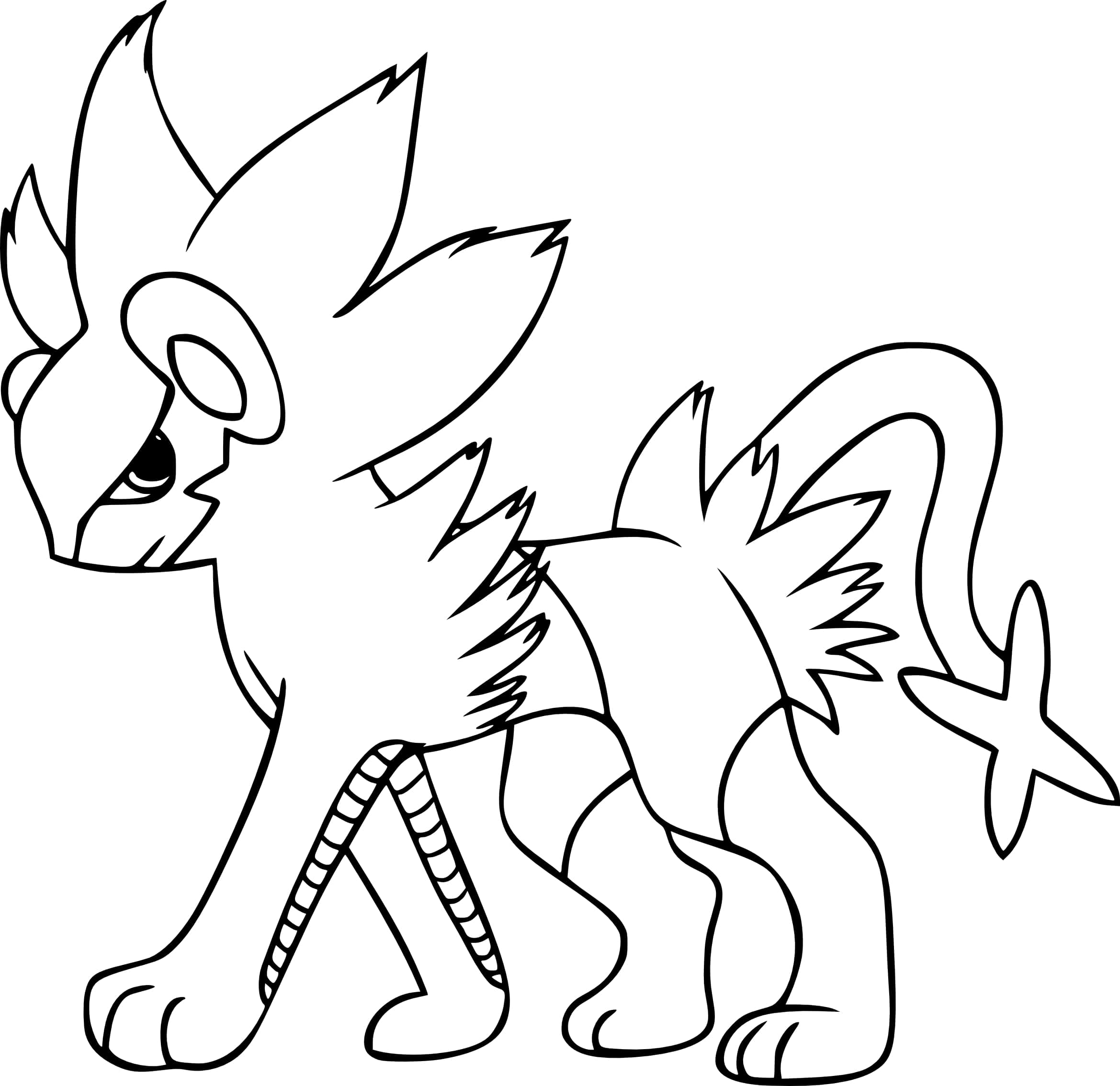 Luxio, fox-like creature, spiky fur, Full HD Desktop Wallpaper