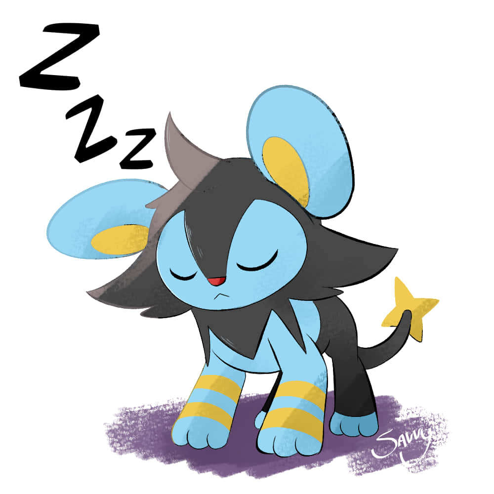 Luxio, blue and black cartoon mouse, Zzz, SD Desktop Wallpaper