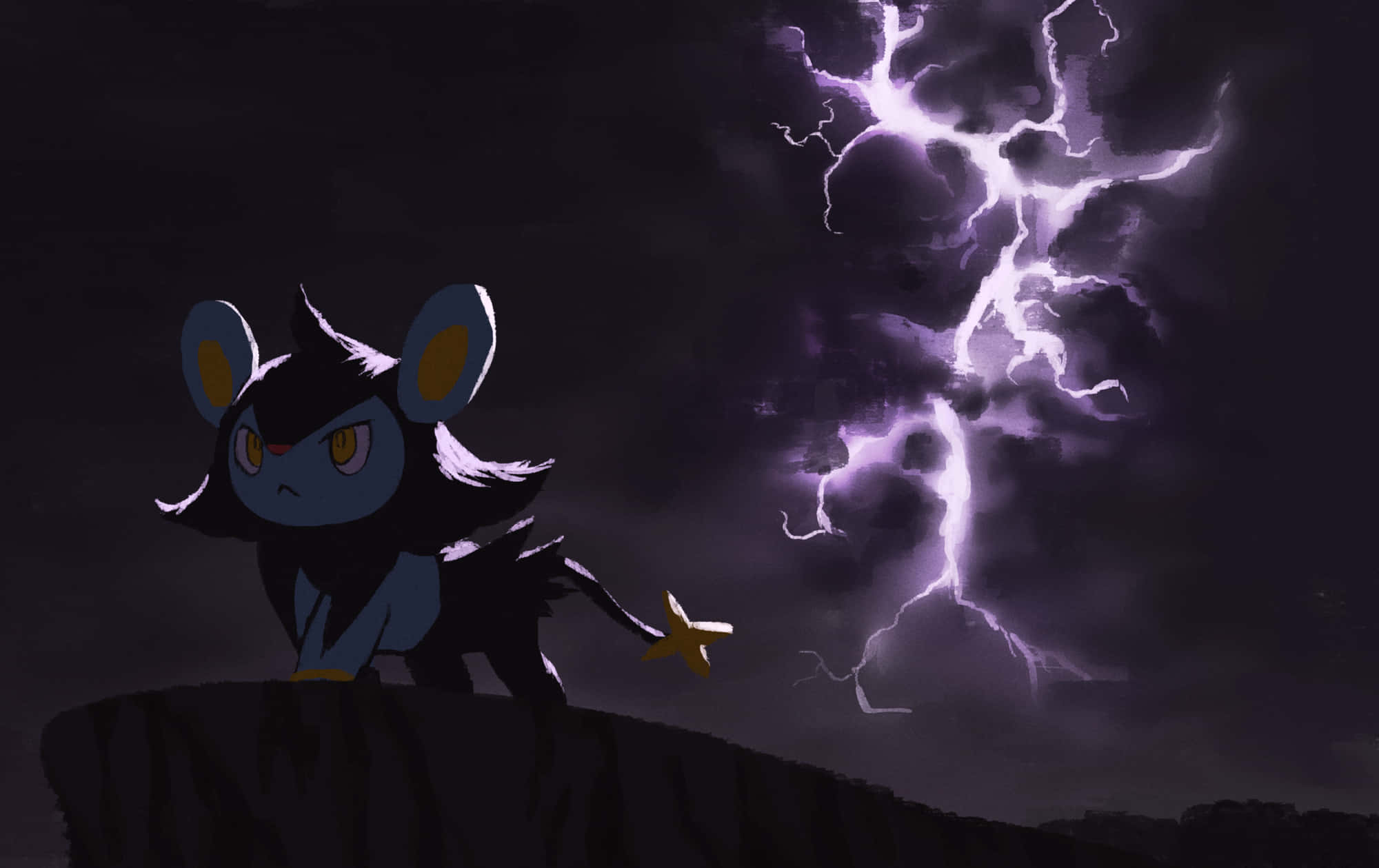 Luxio, dark blue, anime, Full HD Desktop Wallpaper