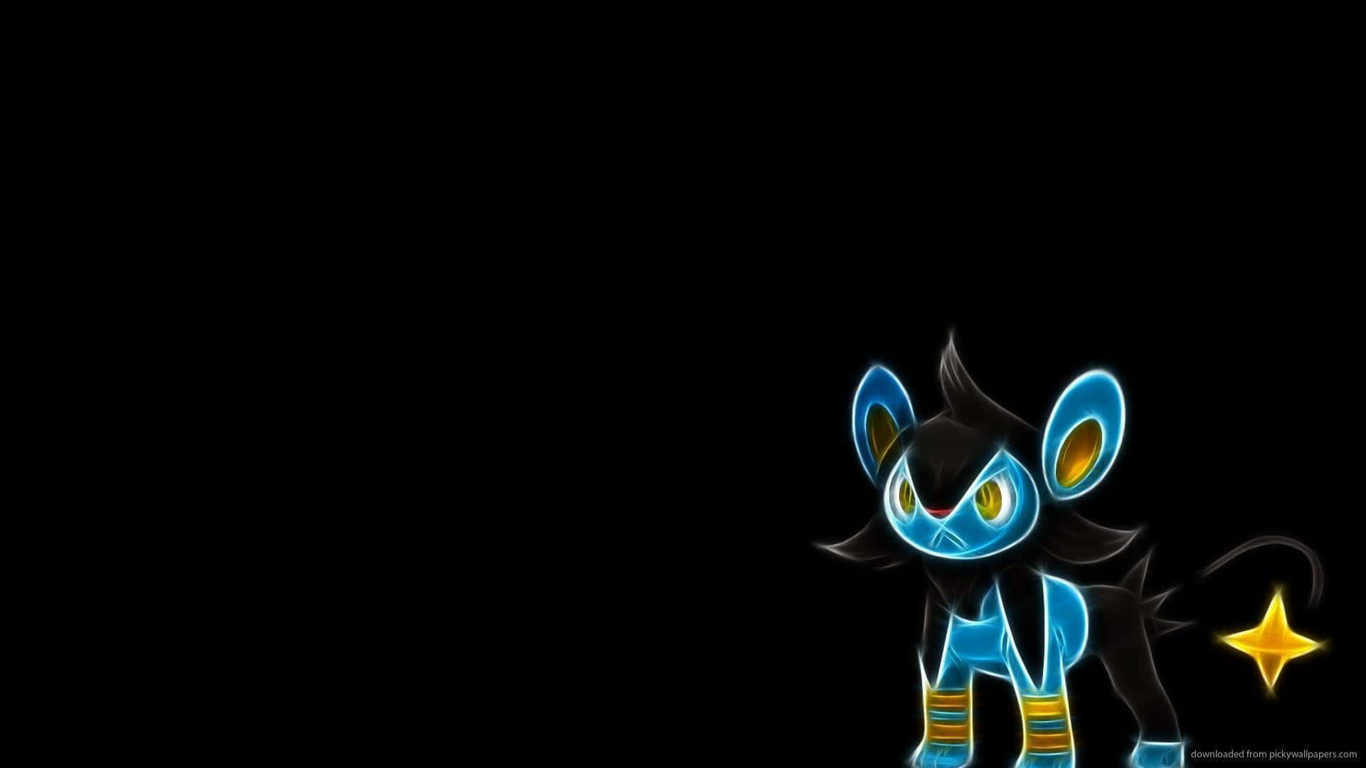 Luxio, black background, glowing blue and black, Full HD Desktop Wallpaper