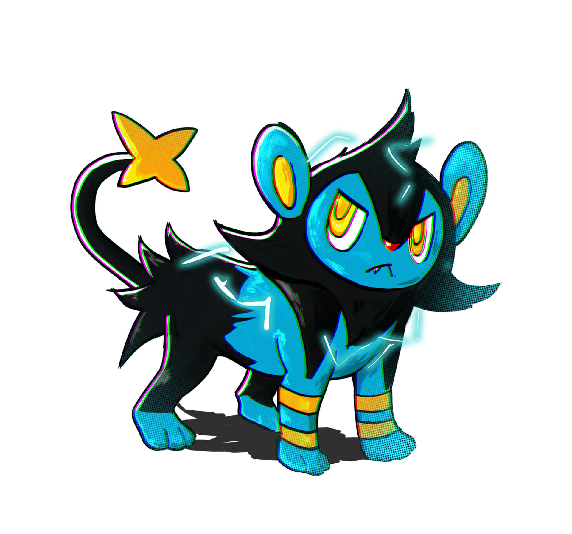 Luxio, blue, black, Full HD Desktop Wallpaper