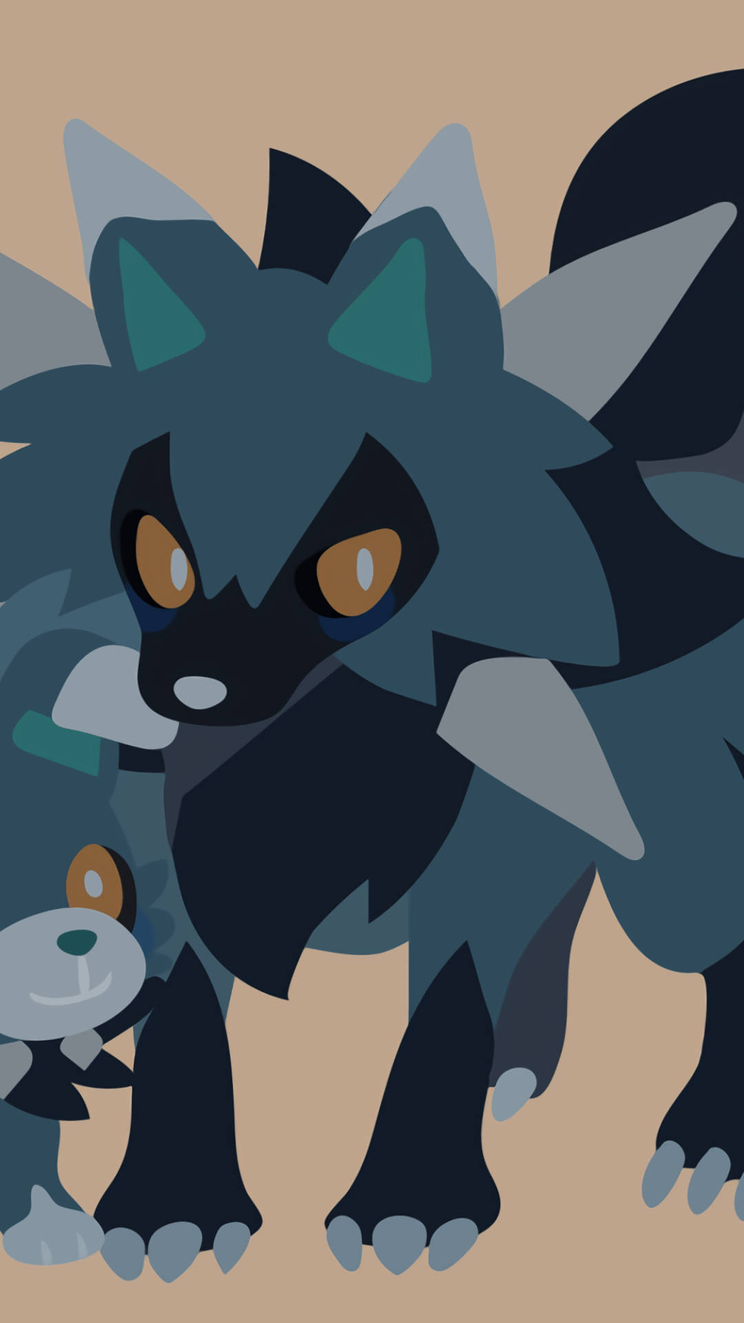 Lycanroc, ghost, dark blue, Full HD Phone Wallpaper