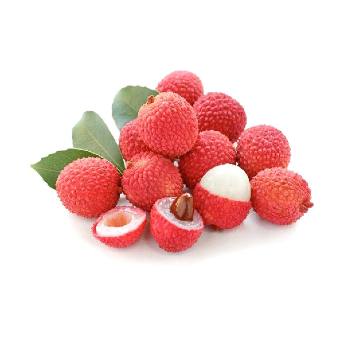 red lychees, green leaves, white flesh, SD Desktop Wallpaper