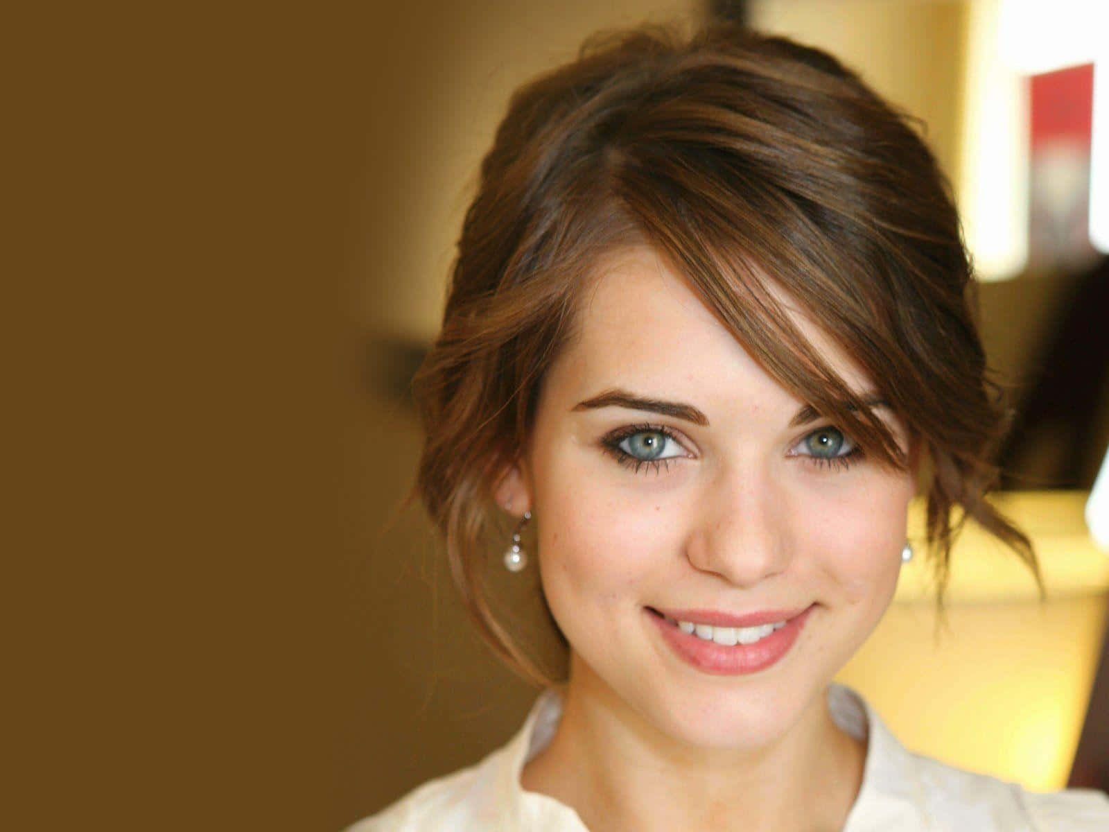 Lyndsy Fonseca, blue eyes, brown hair, HD Desktop Wallpaper