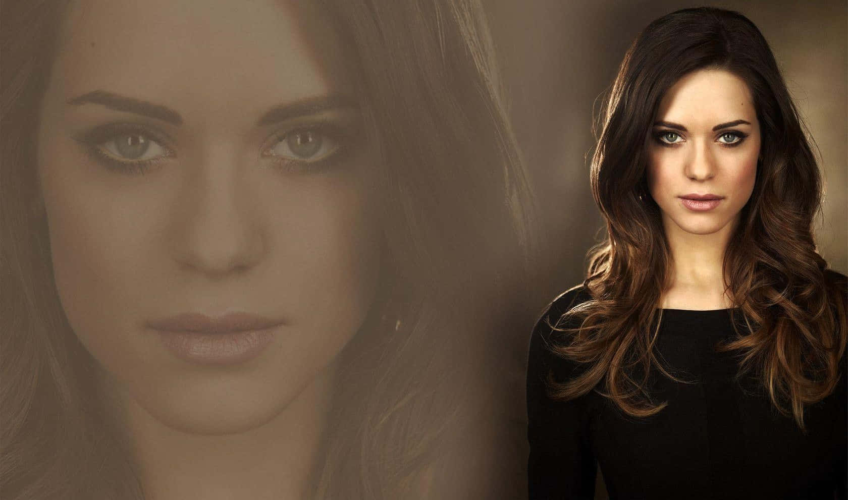 Lyndsy Fonseca, long brown hair, striking blue eyes, HD Desktop Wallpaper