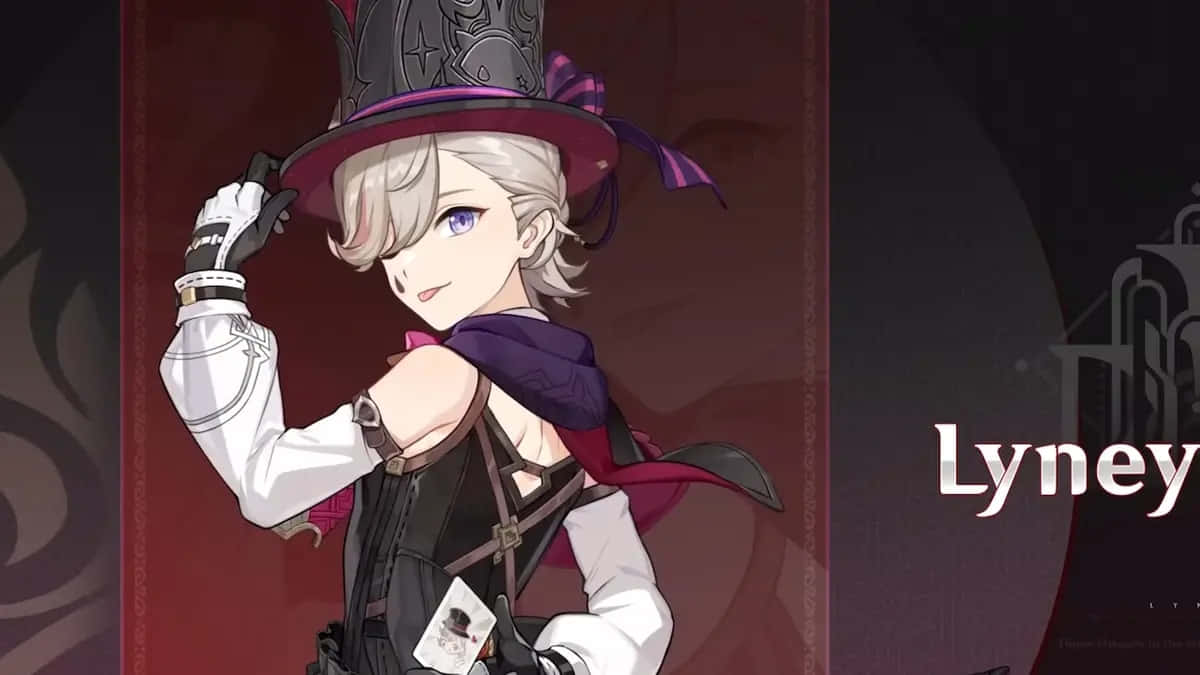 Lyney, silver hair, tall hat, SD Desktop Wallpaper