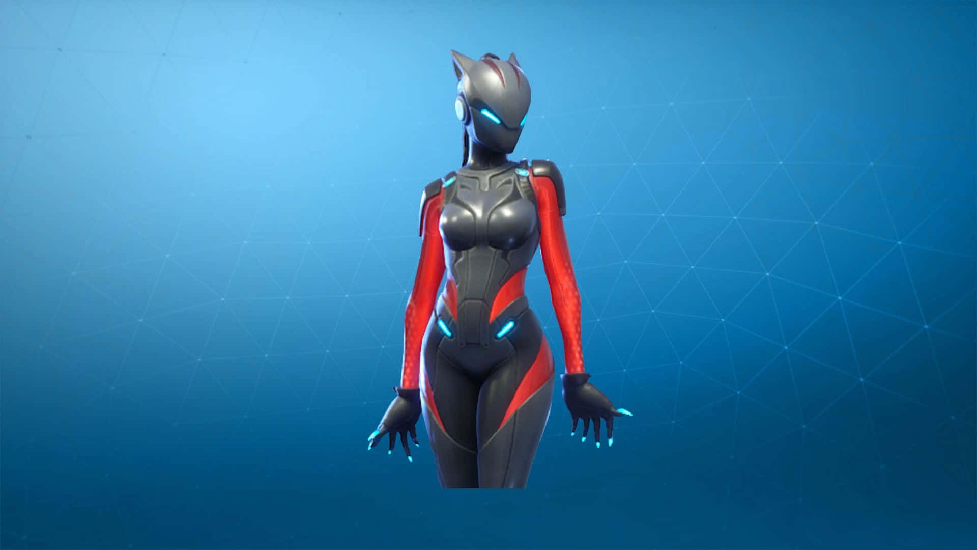 Lynx Fortnite, futuristic female warrior, sleek black and red armor, Full HD Desktop Wallpaper