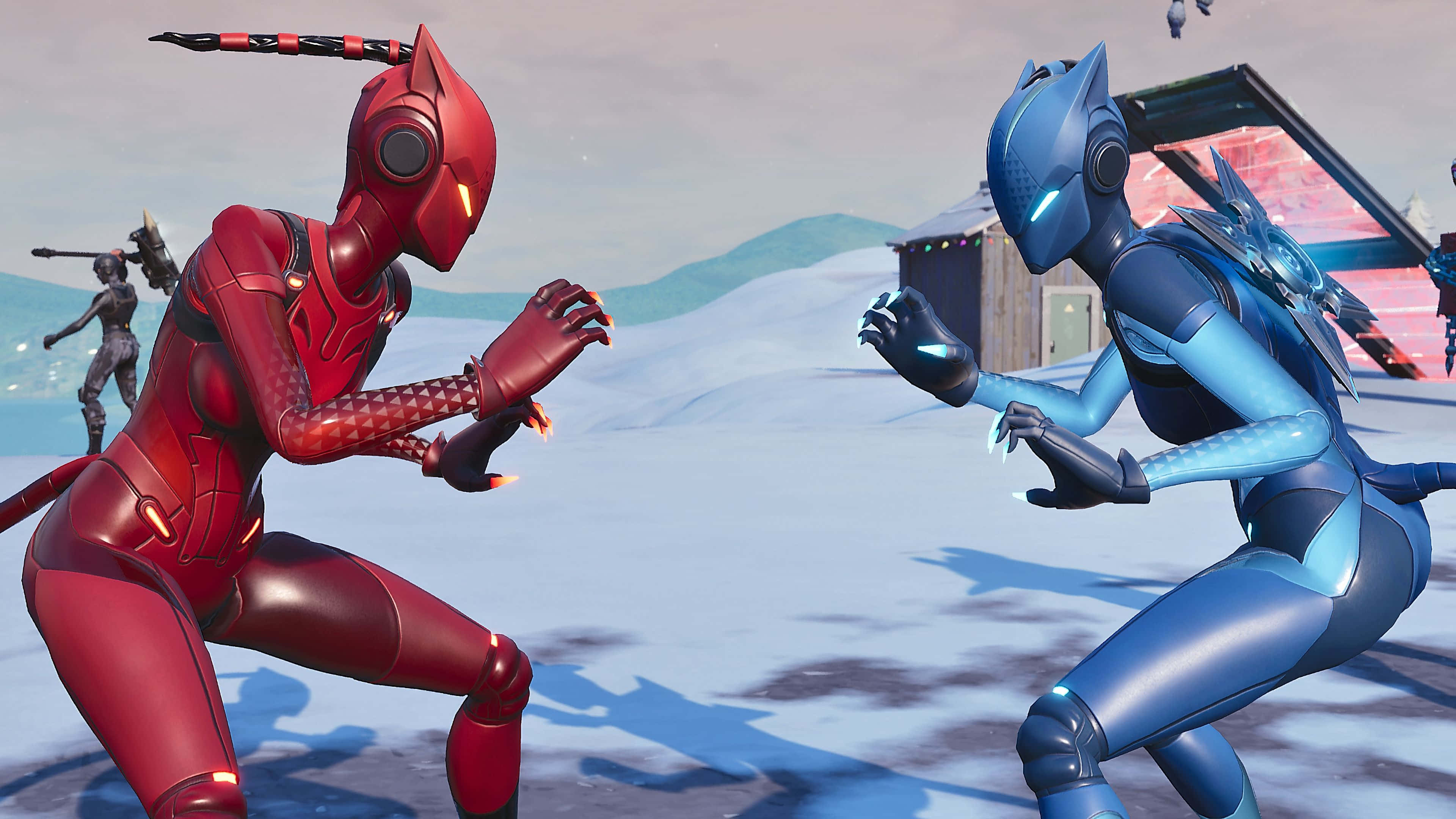 Lynx, Fortnite, red and blue battle gear, 4K Desktop Wallpaper