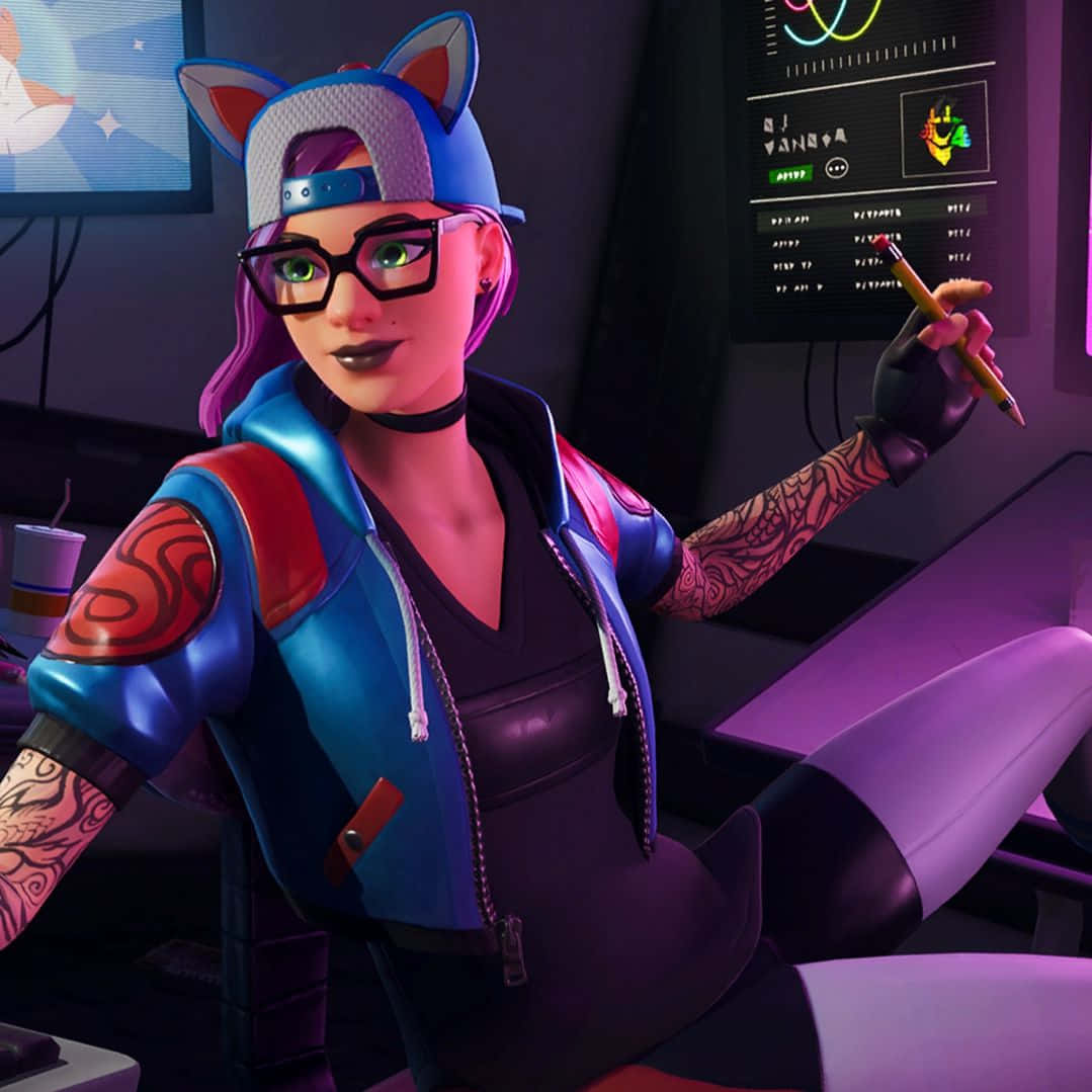 Lynx Fortnite, cat ears, glasses, SD Desktop Wallpaper
