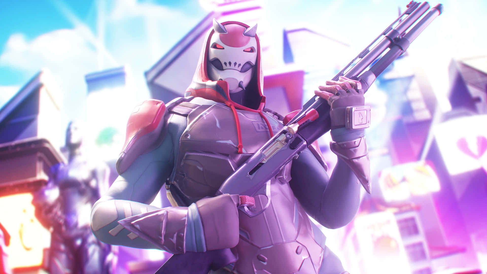 Lynx Fortnite, anime character, red hooded mask, Full HD Desktop Wallpaper
