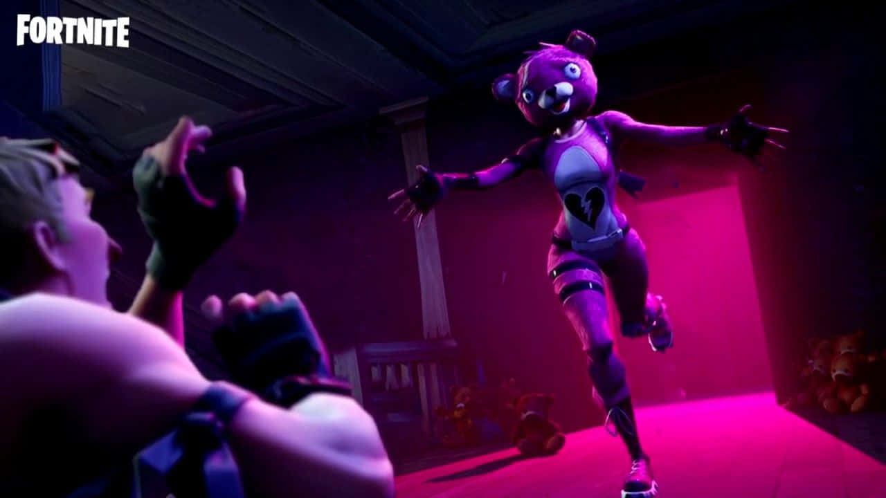 Lynx Fortnite, Fortnite Outfit, purple bear character, HD Desktop Wallpaper