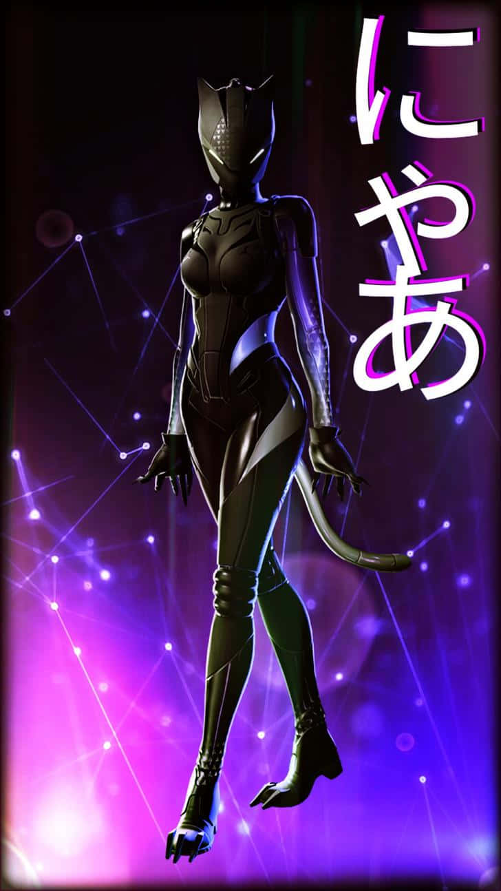 Lynx Fortnite, black catwoman, glossy suit, HD Phone Wallpaper