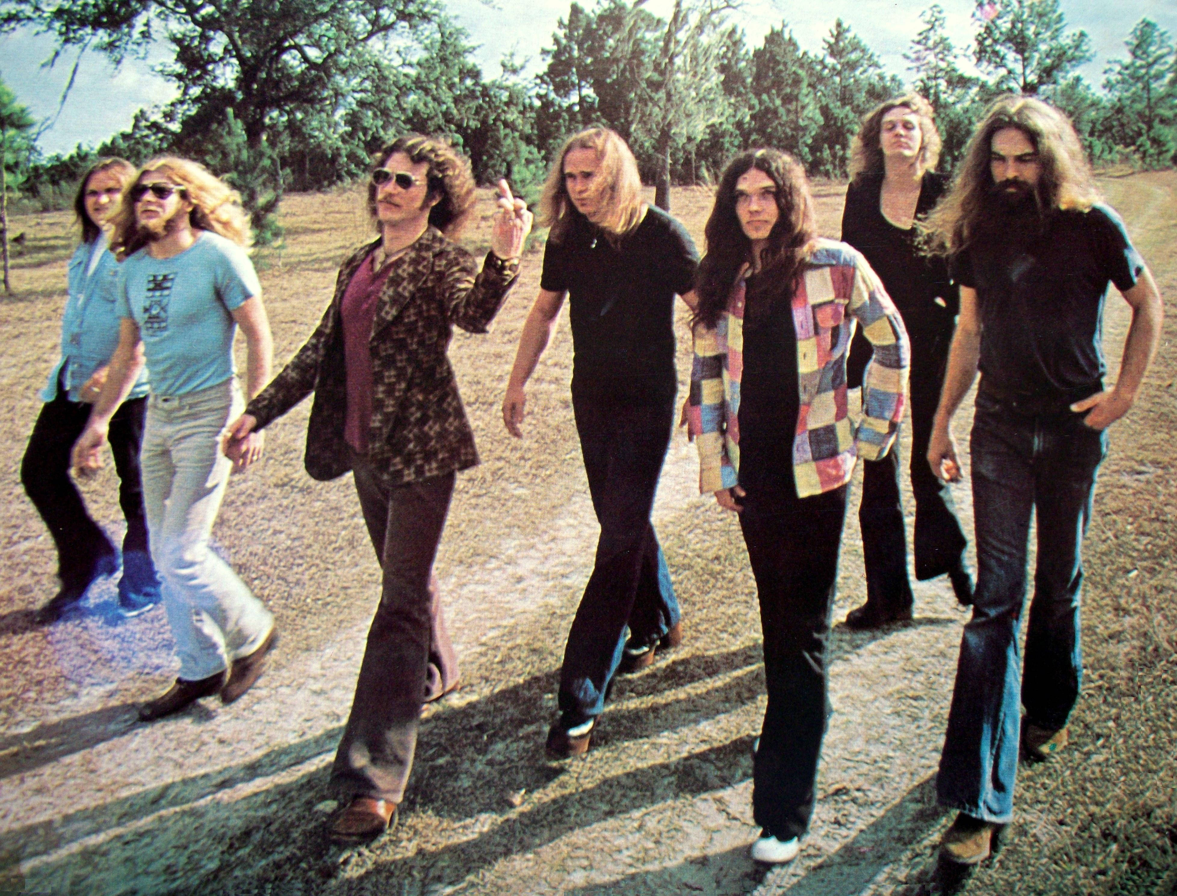 Lynyrd Skynyrd, vintage 70s, band photo, 4K Desktop Wallpaper