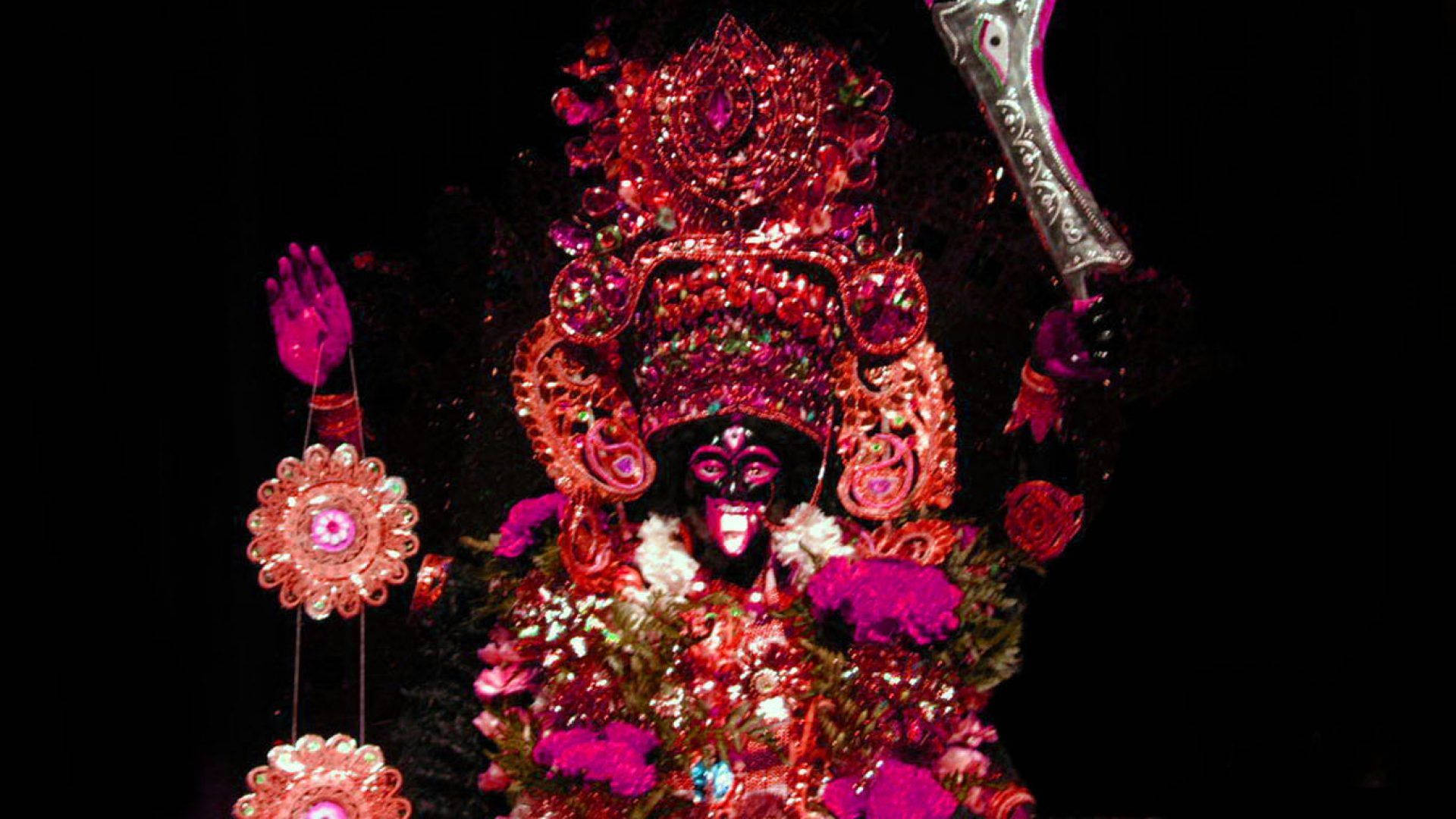 Maa Kali, black statue, dark-skinned goddess, Full HD Desktop Wallpaper