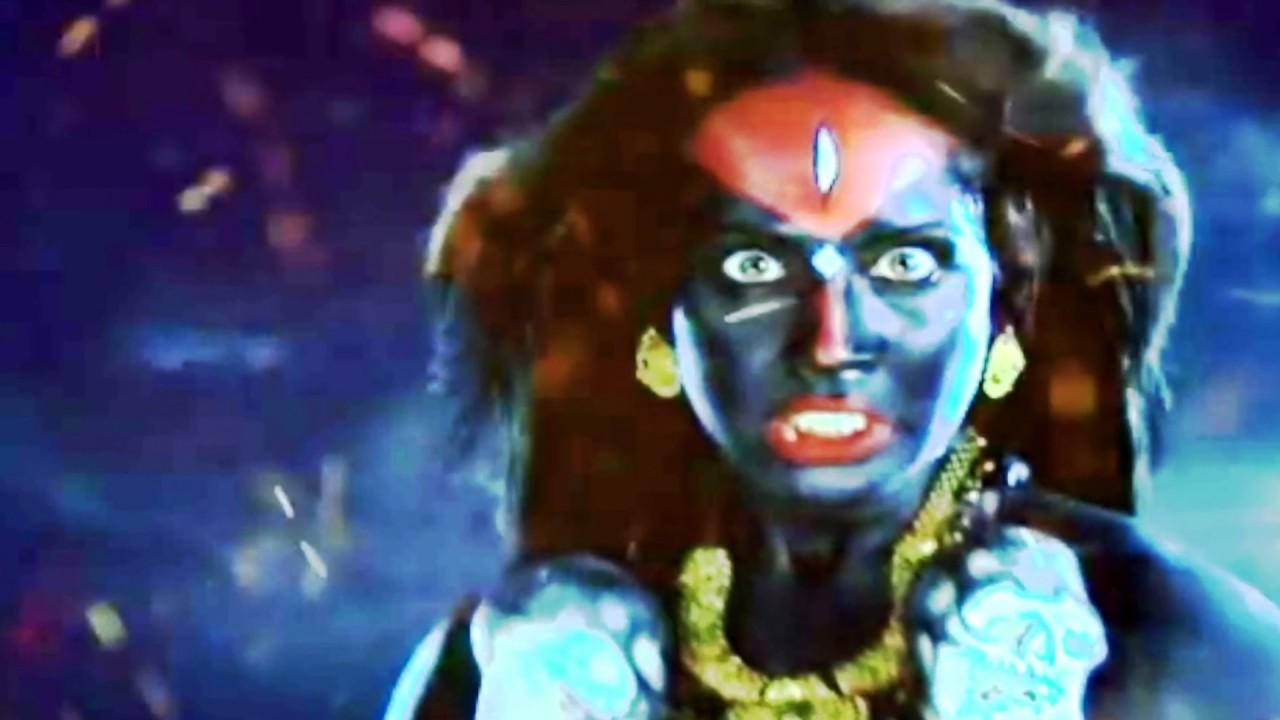 Maa Kali, dark blue skin, red forehead, HD Desktop Wallpaper