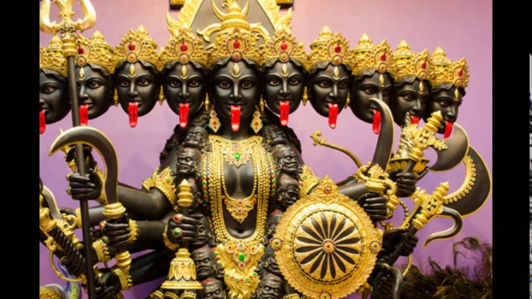 Maa Kali, black statue, ten-headed, HD Desktop Wallpaper