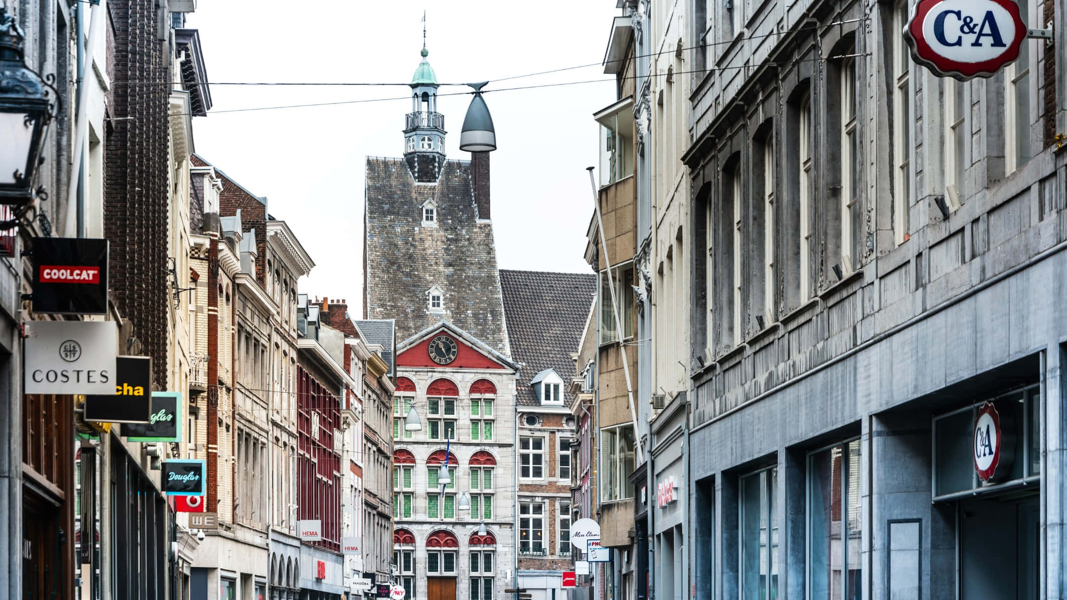 Maastricht, city center, street view, Full HD Desktop Wallpaper