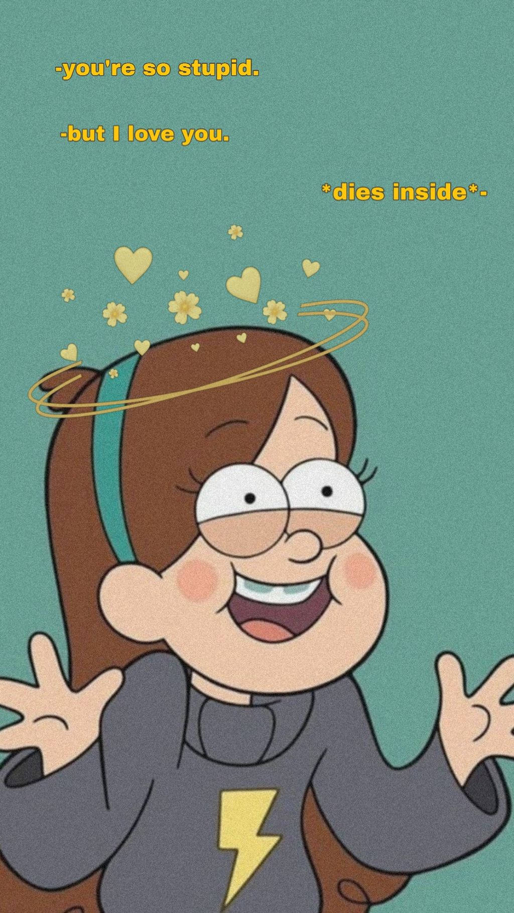 Mabel Pines, green love art, lightning bolt shirt, HD Phone Wallpaper