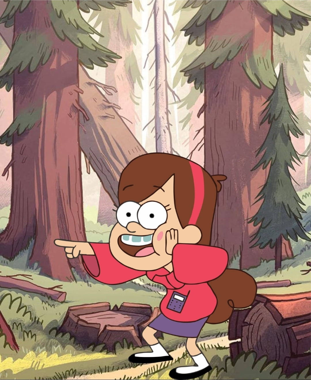 Mabel Pines, red hoodie, sunlit forest, HD Phone Wallpaper
