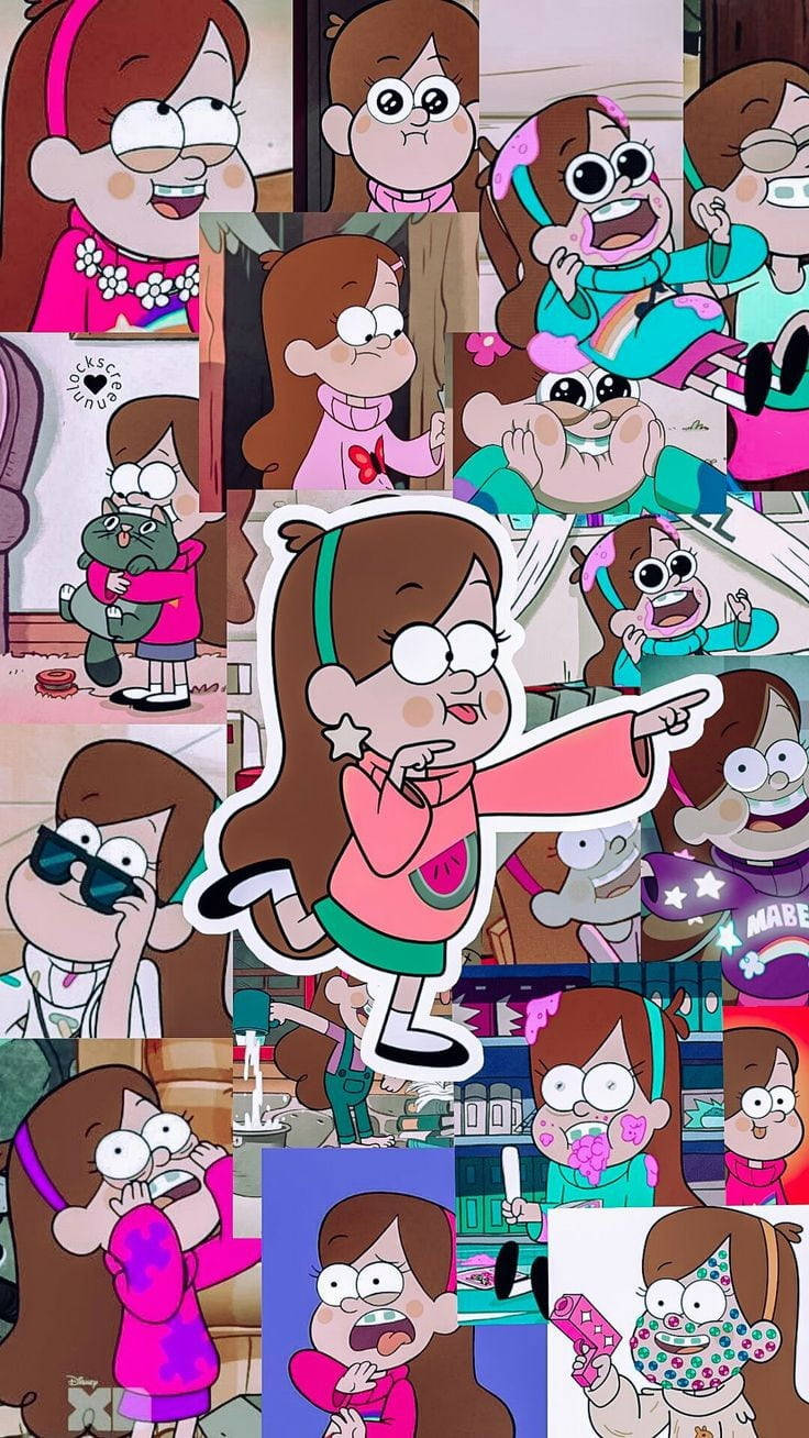 Mabel Pines, cartoon girl characters, vibrant collage, HD Phone Wallpaper