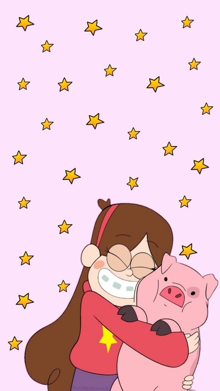 Mabel Pines, pink pig, red shirt, HD Phone Wallpaper