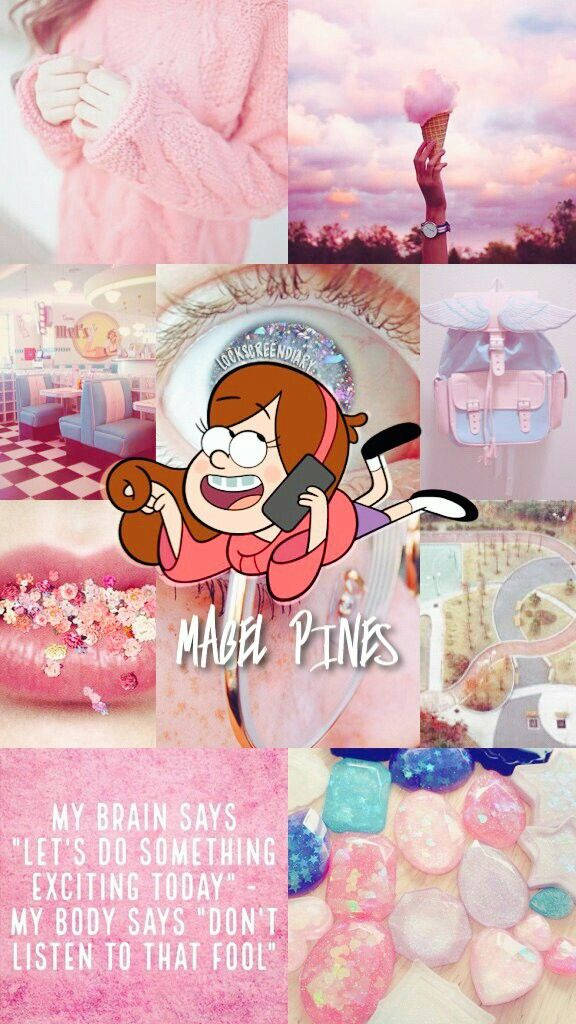 Mabel Pines, pastel pink, cartoon girl, SD Phone Wallpaper