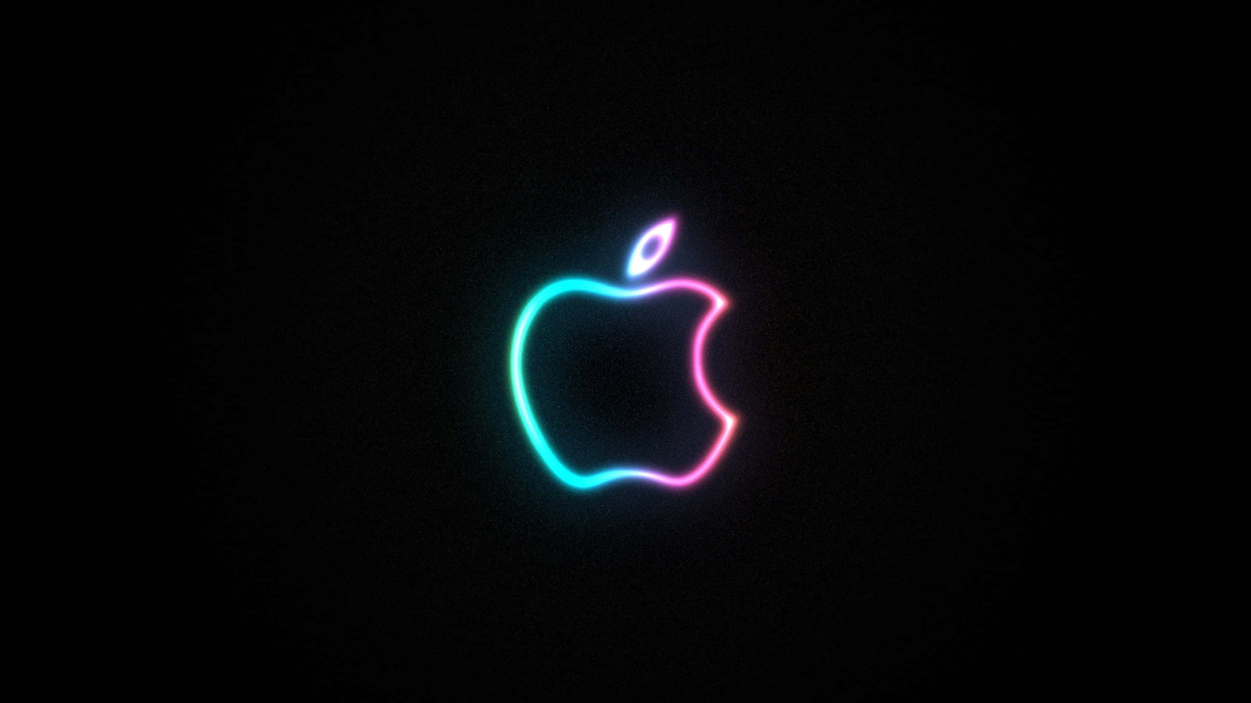 Mac Dark, neon apple logo, electric blue, 2K Desktop Wallpaper