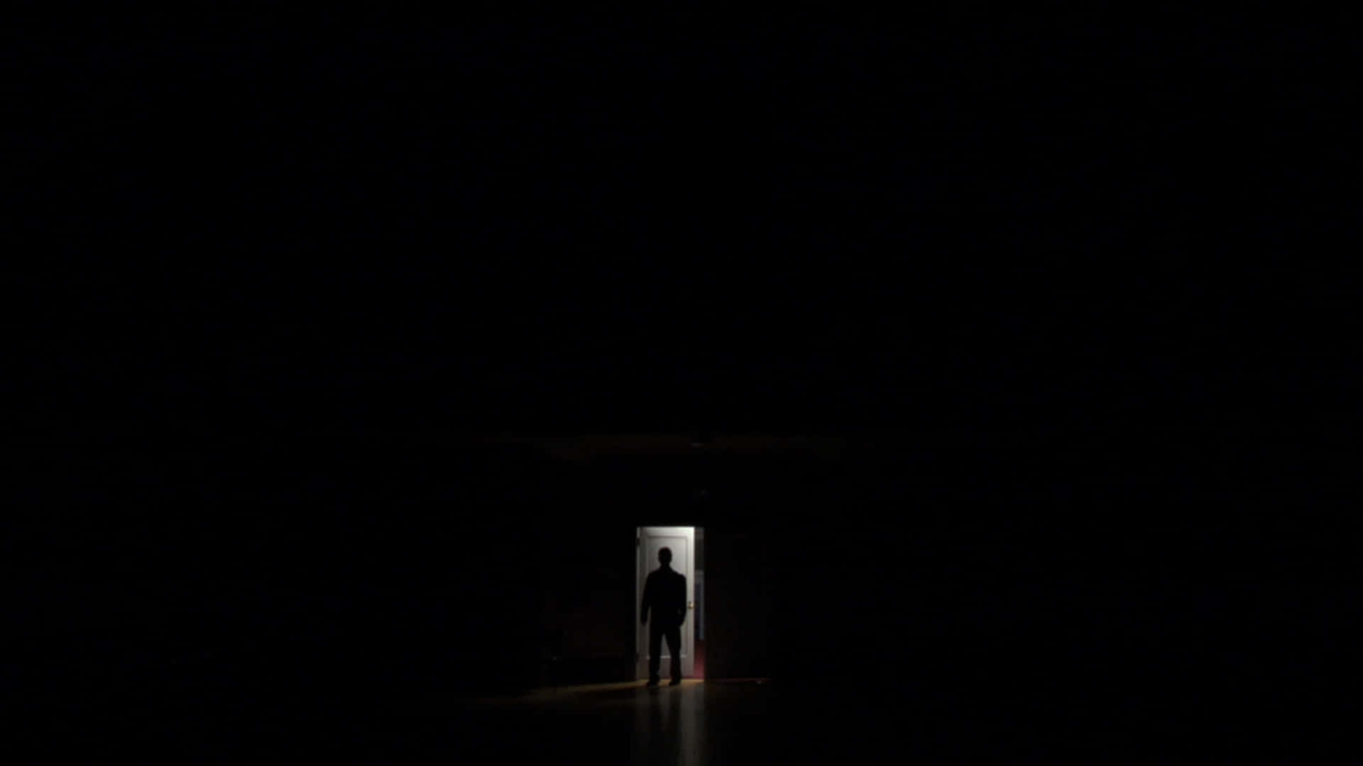 Mac Dark, silhouette, brightly lit doorway, Full HD Desktop Wallpaper