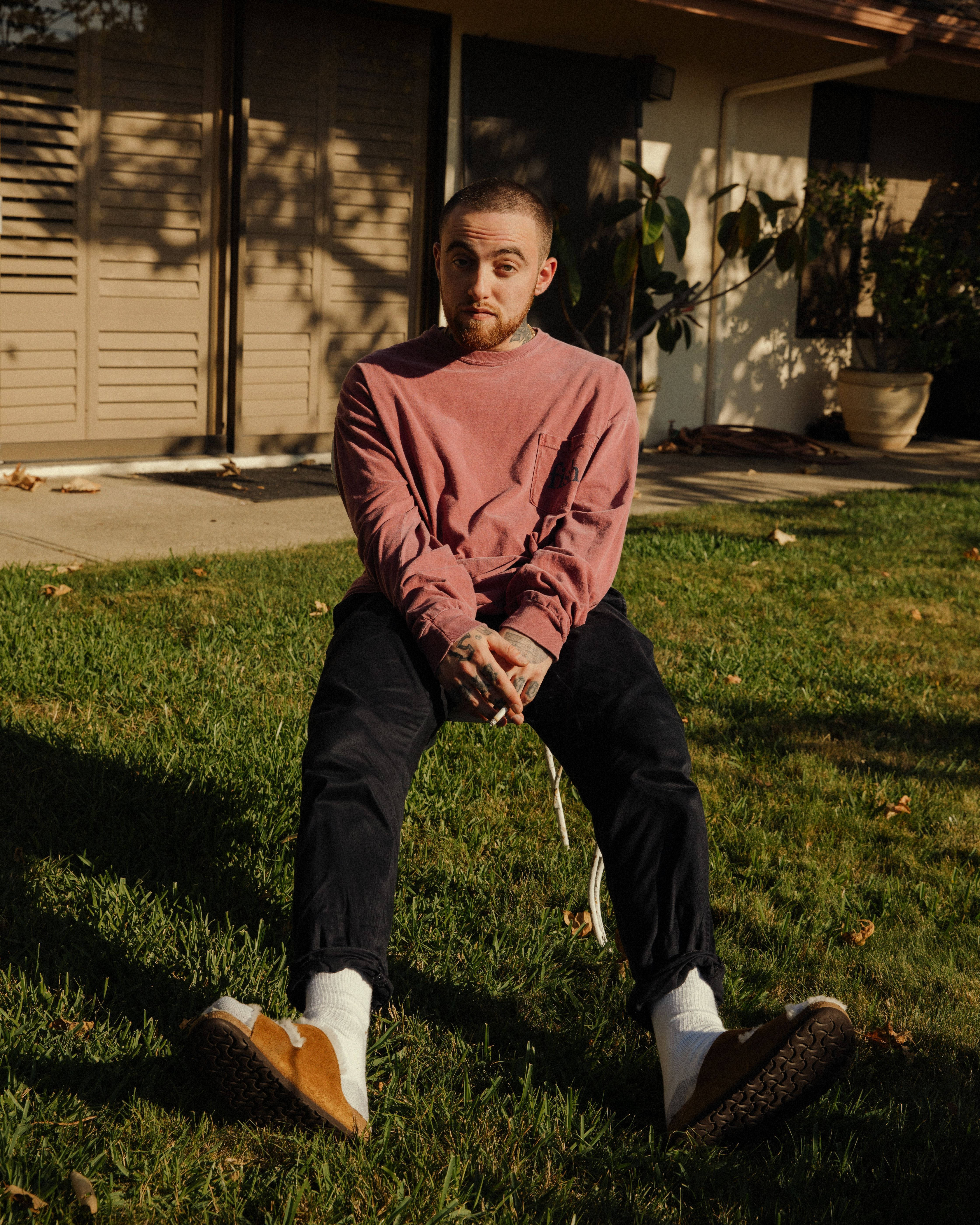 Mac Miller, garden, grass, 5K Phone Wallpaper