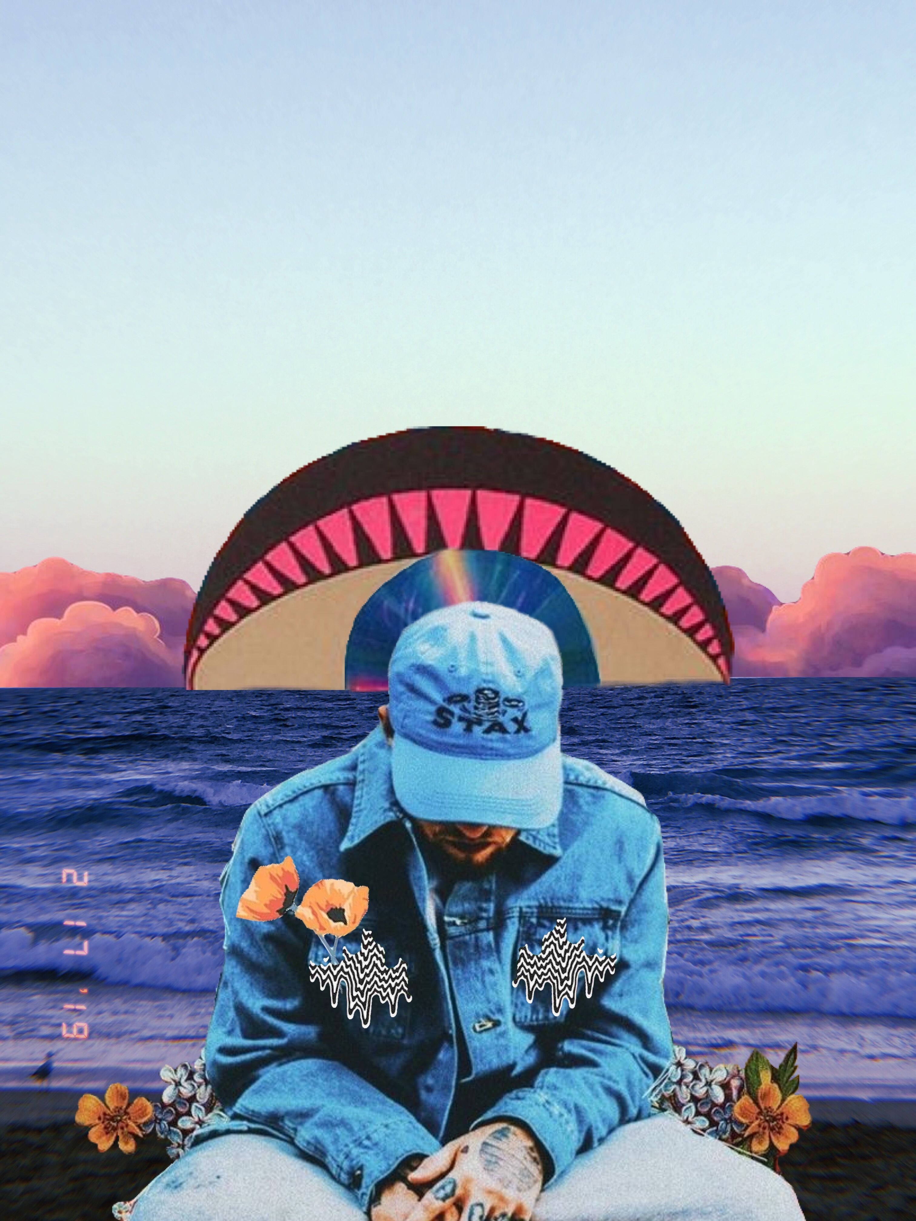 Mac Miller, denim jacket, beach, 4K Phone Wallpaper
