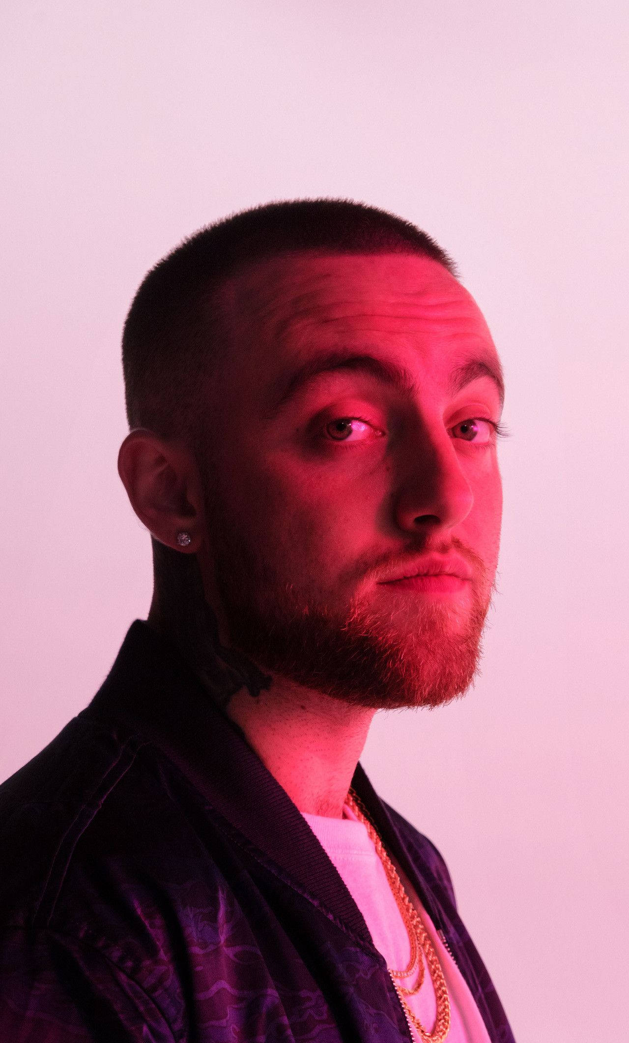 Mac Miller, pink, beard, Full HD Phone Wallpaper