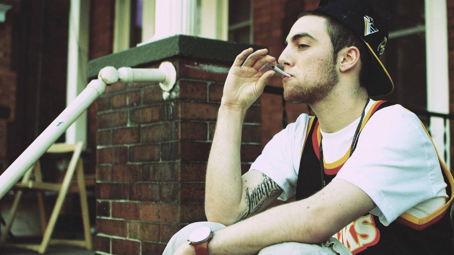 Mac Miller, beard, tattooed arm, Full HD Desktop Wallpaper