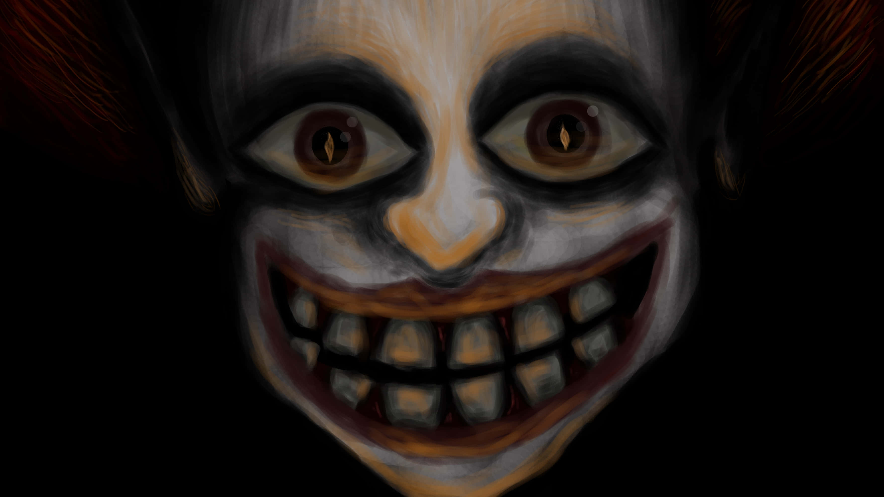macabre, 3550 x 1997, sinister clown face, 2K Desktop Wallpaper