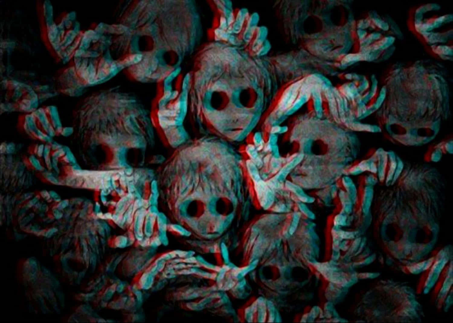 Macabre, 3D-anaglyph, hollow eyes, HD Desktop Wallpaper