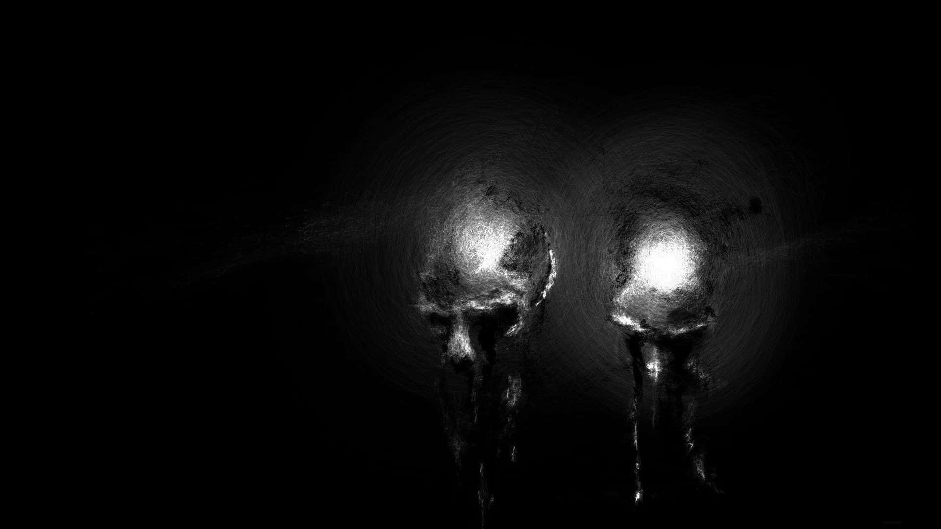 Macabre, two candles, black background, Full HD Desktop Wallpaper